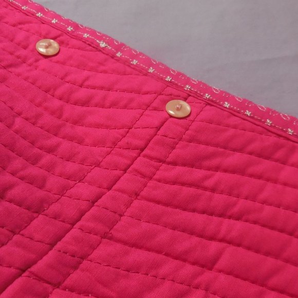 Vintage Vest Quilted Patchwork Cotton button down pink floral size Large Petite - Picture 13 of 17